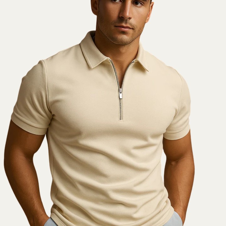 The Iseo Men's Short Sleeve Zip Polo