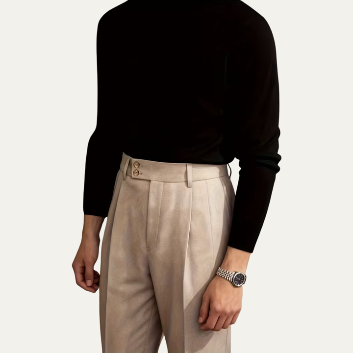 The Perth Men’s Slim Fit High Waisted Straight Leg Dress Pants