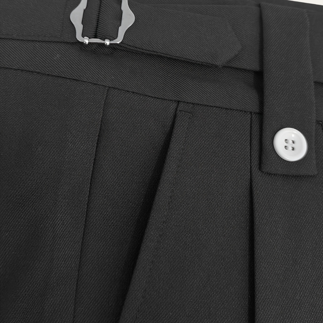 The Hamilton Men’s Solid Black Dress Pants with Belt Loops