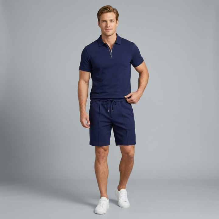 The Pavia Men’s Polo Shirt and Shorts Set – Trendy Two Piece Outfit