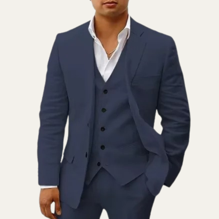 The Bridgewater Men’s Trendy 3 Piece Linen Summer Suit – Blazer, Vest & Pants