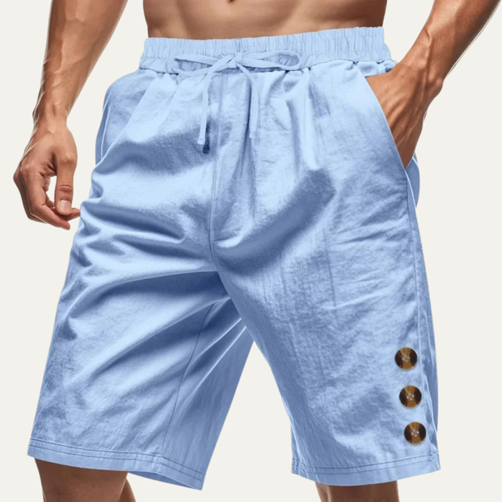 The Ashbury Men’s Casual Button Detail Drawstring Summer Shorts