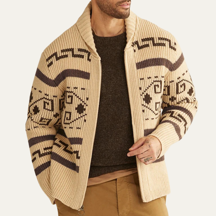 The Serravalle Men’s Button Up Knit Cashmere Shawl Collar Cardigan