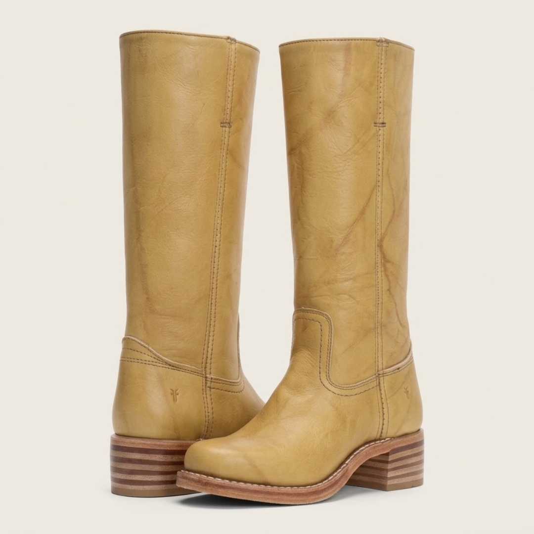 Women’s Knee High Leather Boots – Classic Low Heel Riding Boots