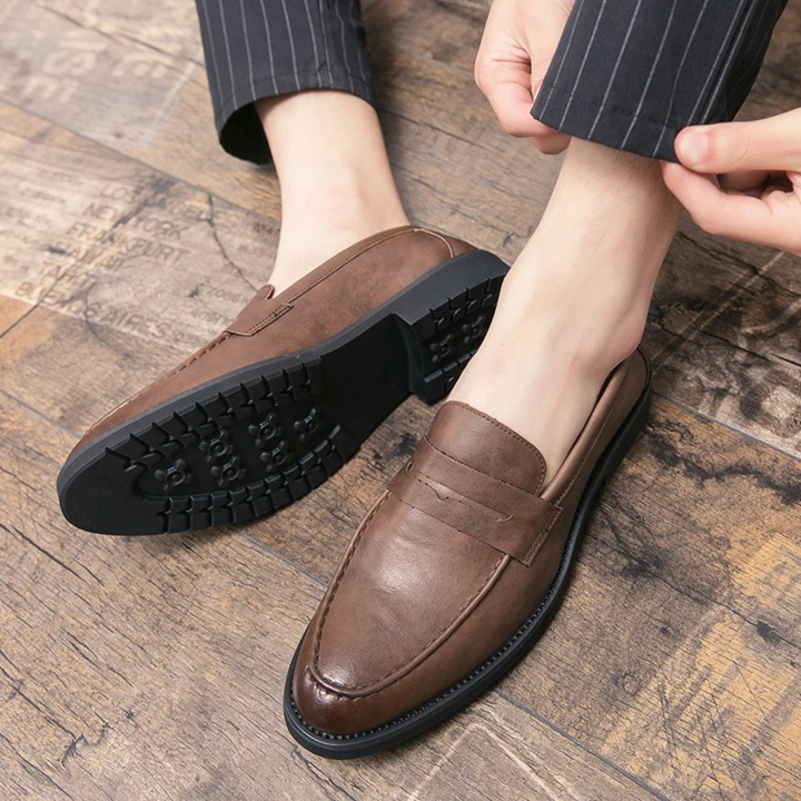 The Crestfield Men’s Soft Leather Slip On Business Loafers