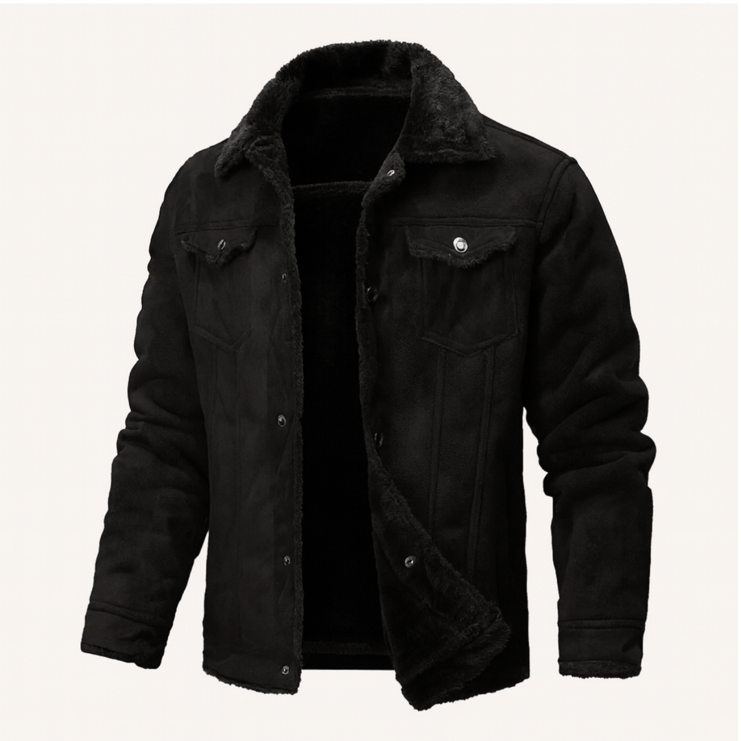 The Wrexham Men’s Shearling Vintage Faux Leather Jacket