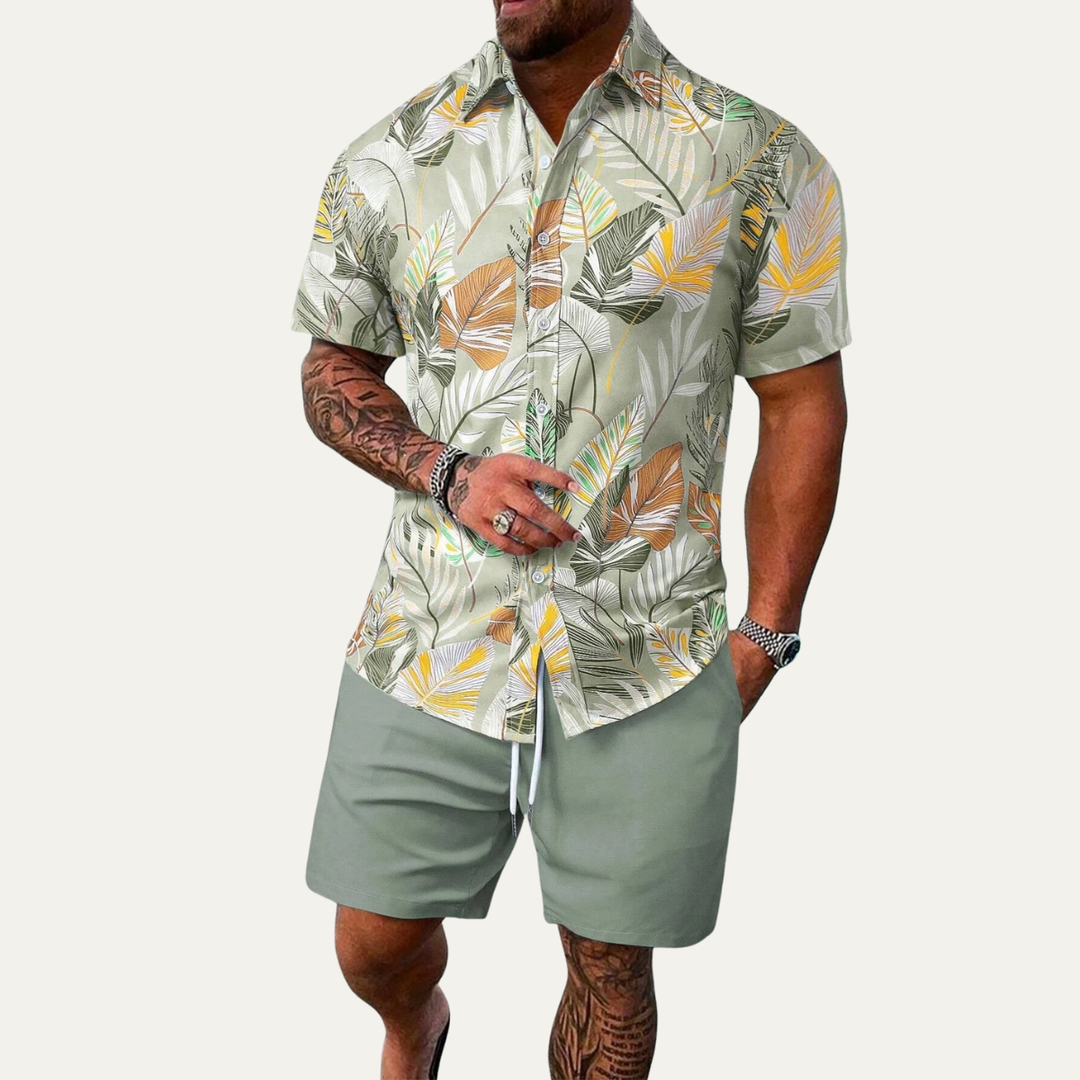 The Briarwood Men’s Tropical Casual Shirt & Shorts Set