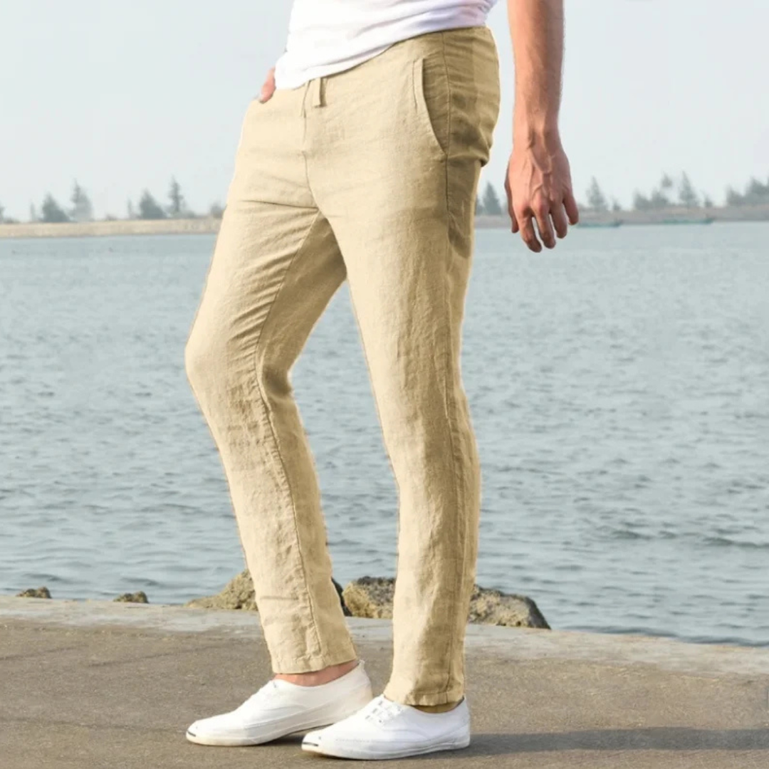 The McLean Men’s Casual Lightweight Linen Pants – Beige