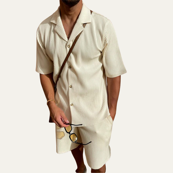 The Deerfield Men’s Corduroy Shirt & Shorts Set