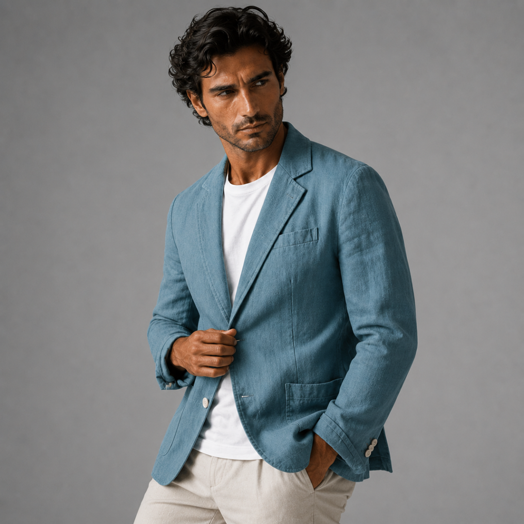 The Ridgewood Park Men’s Lightweight Casual Linen Cotton Blazer