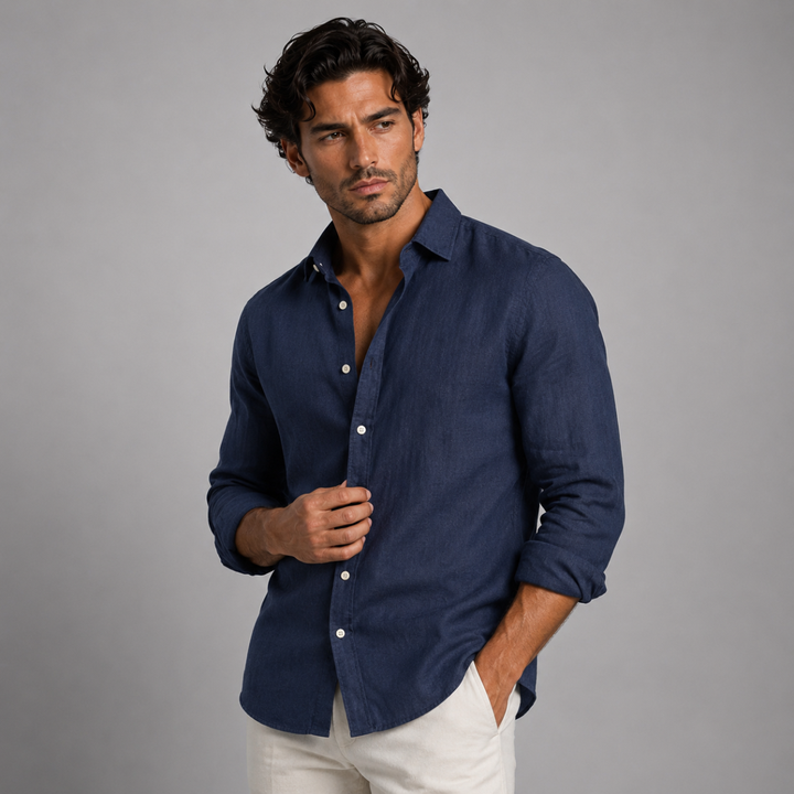 The Sardinia Men's Casual Linen Button Up Shirt