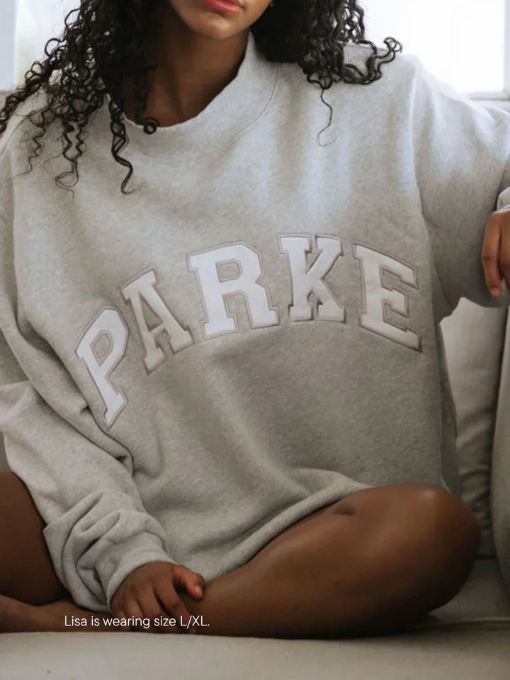 Oversize Varsity Sweatshirt with Embroidered Letters