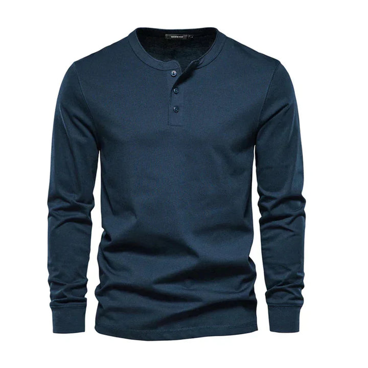 The Venice Men's Casual Button Neck Cotton Tee
