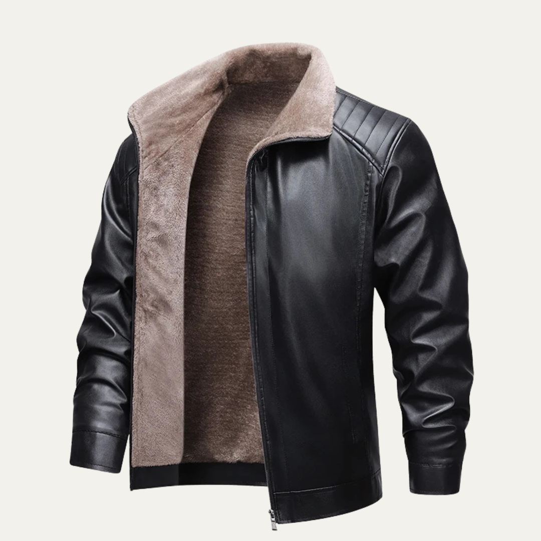 The Pantelleria Men’s Winter Fleece Lined Faux Leather Jacket