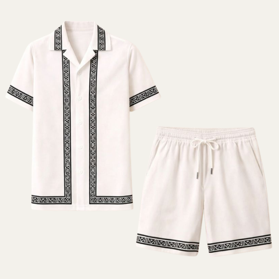 The Waterfall Park Men’s Trendy Print Set – Shirt & Short