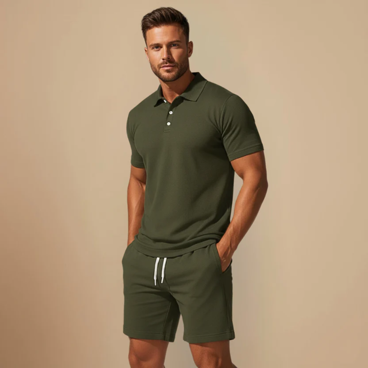 The Fossano Men's Casual Polo and Shorts Set