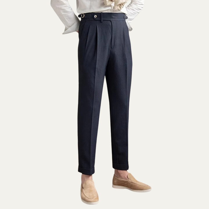The Riccione Men’s Slim Fit  High Waist Pleated Dress Pants