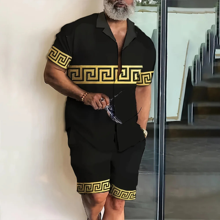 The Waterfall Park Men’s Trendy Print Set – Shirt & Short