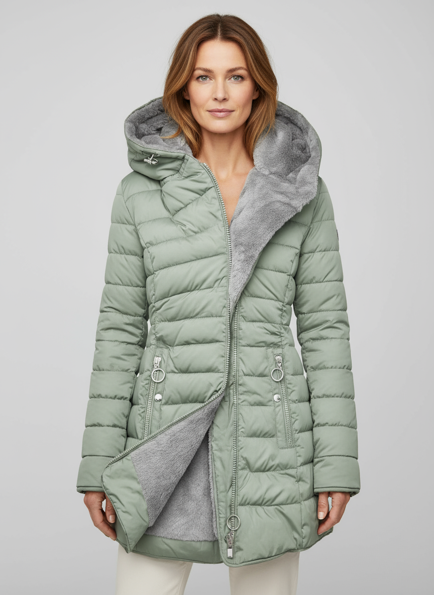 Women's Fur Hooded Puffer Coat – Long Quilted Winter Jacket
