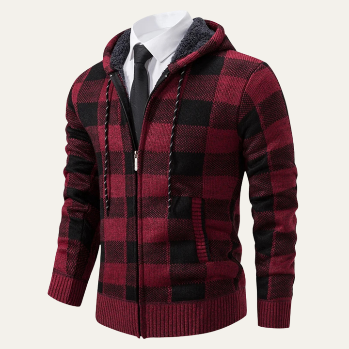 Men's Plaid Zip Up Hoodie