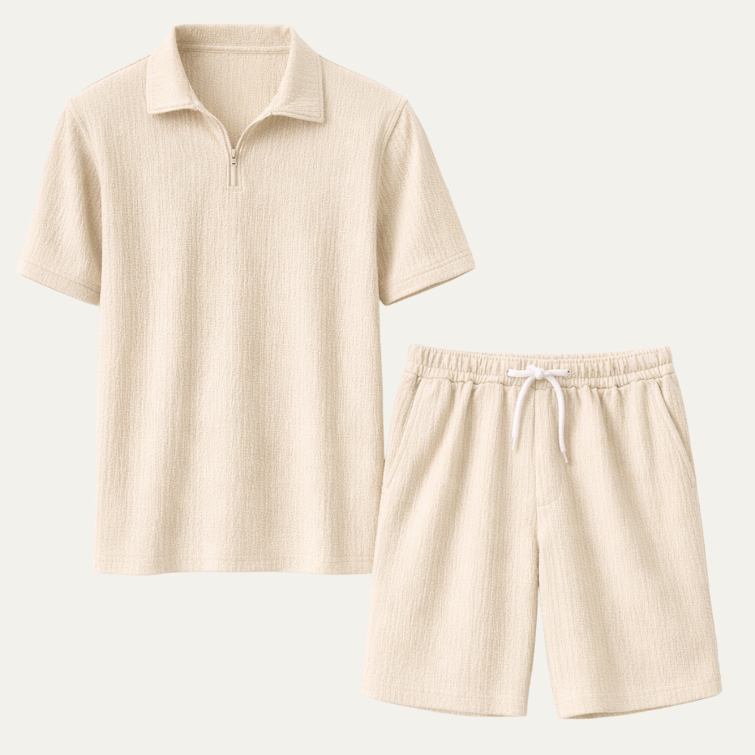 The Fairview Lane Men’s Solid Color Casual Set – Polo Shirt & Shorts