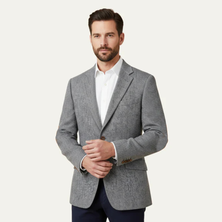 The Verona Men’s Single Breasted Herringbone Tweed Blazer