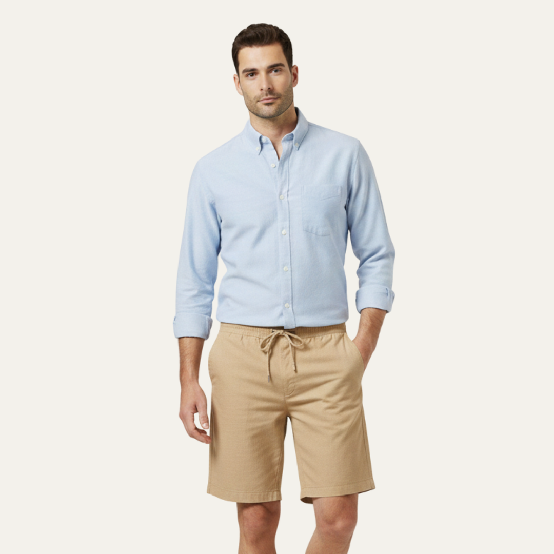 Linen Summer Drawstring Shorts Men