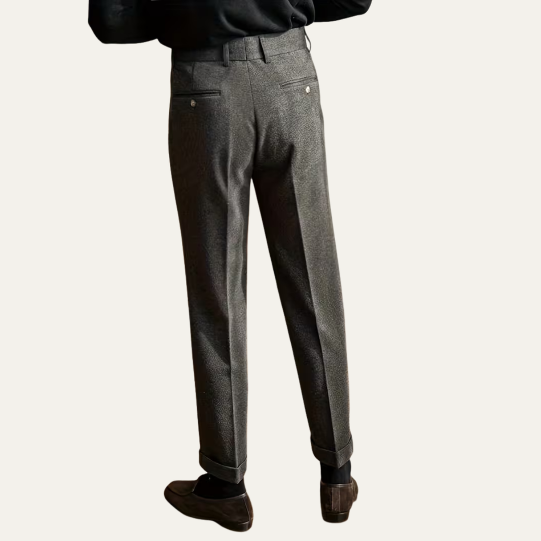 The Gold Coast Men’s High Waisted Pleated Straight Leg Dress Pants