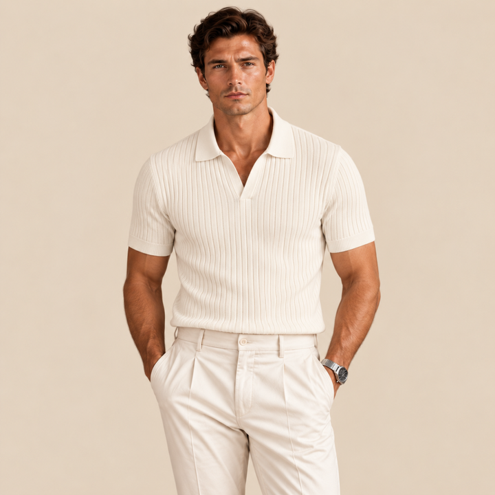 The Ghedi Men's Knit Short Sleeve Polo