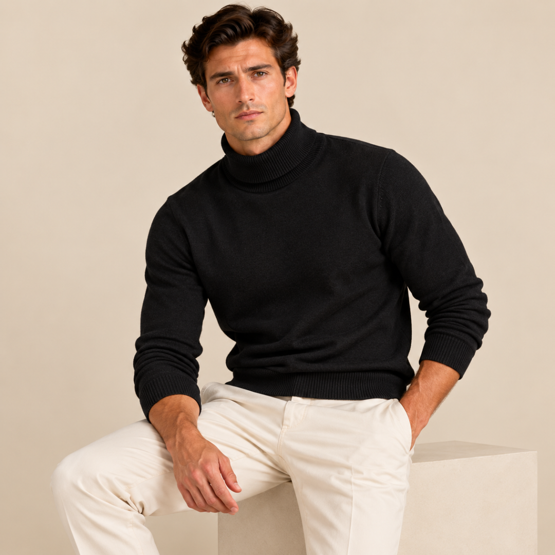 The Banbury Men's Classic Turtleneck Knit Sweater