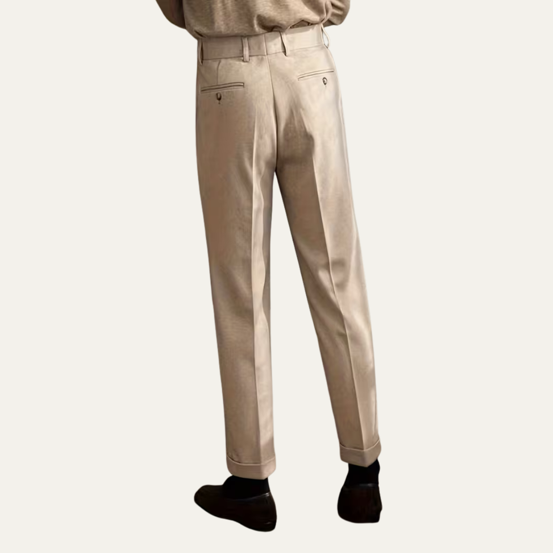 The Perth Men’s Slim Fit High Waisted Straight Leg Dress Pants