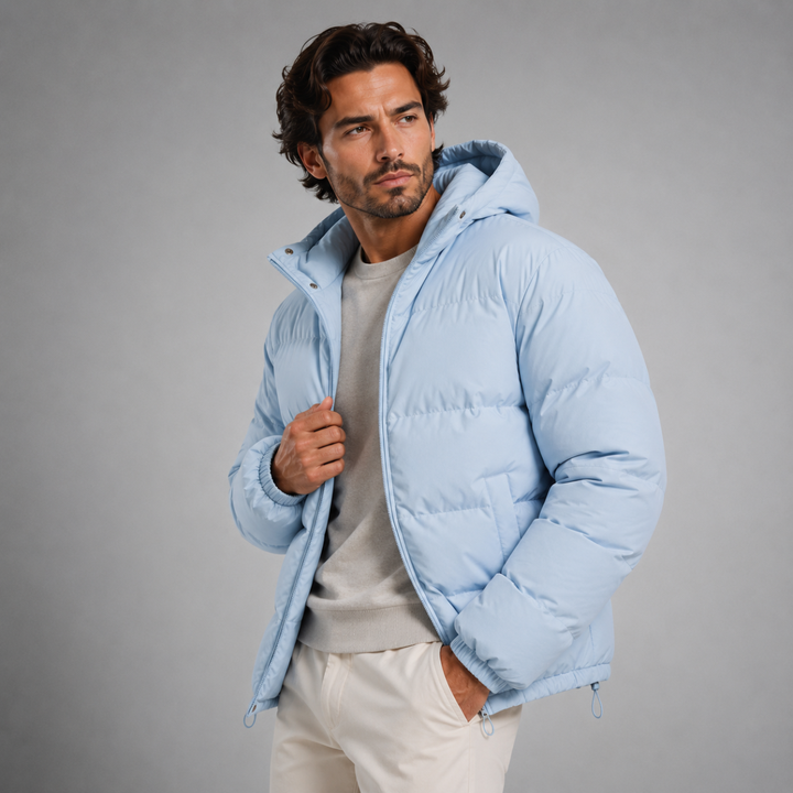 The Tallinn Men's Hooded Puffer Jacket - Waterproof Down Winter Coat