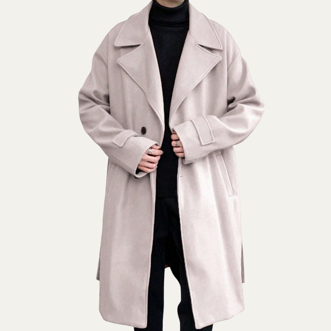 Men's Wool Overcoat Black Long