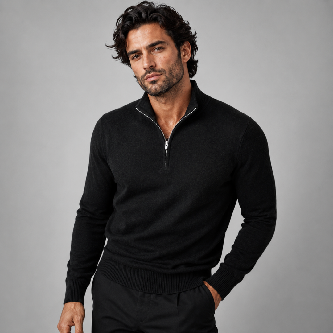 The Como Men's Quarter Zip Mock Neck Sweater