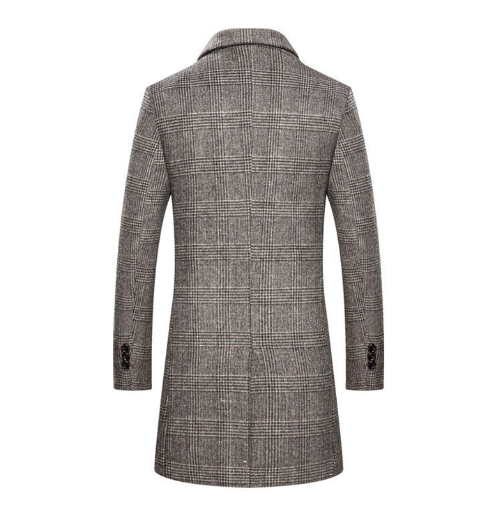 Men's Classic Plaid Wool Coat