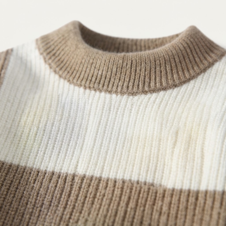 The Kirkwood Men’s Casual Round Neck Striped Knit Sweater