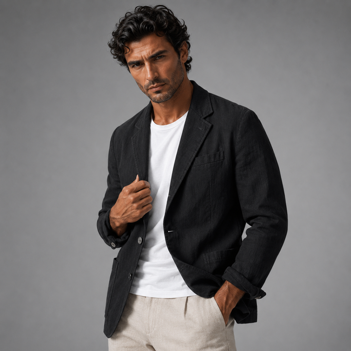 The Ridgewood Park Men’s Lightweight Casual Linen Cotton Blazer