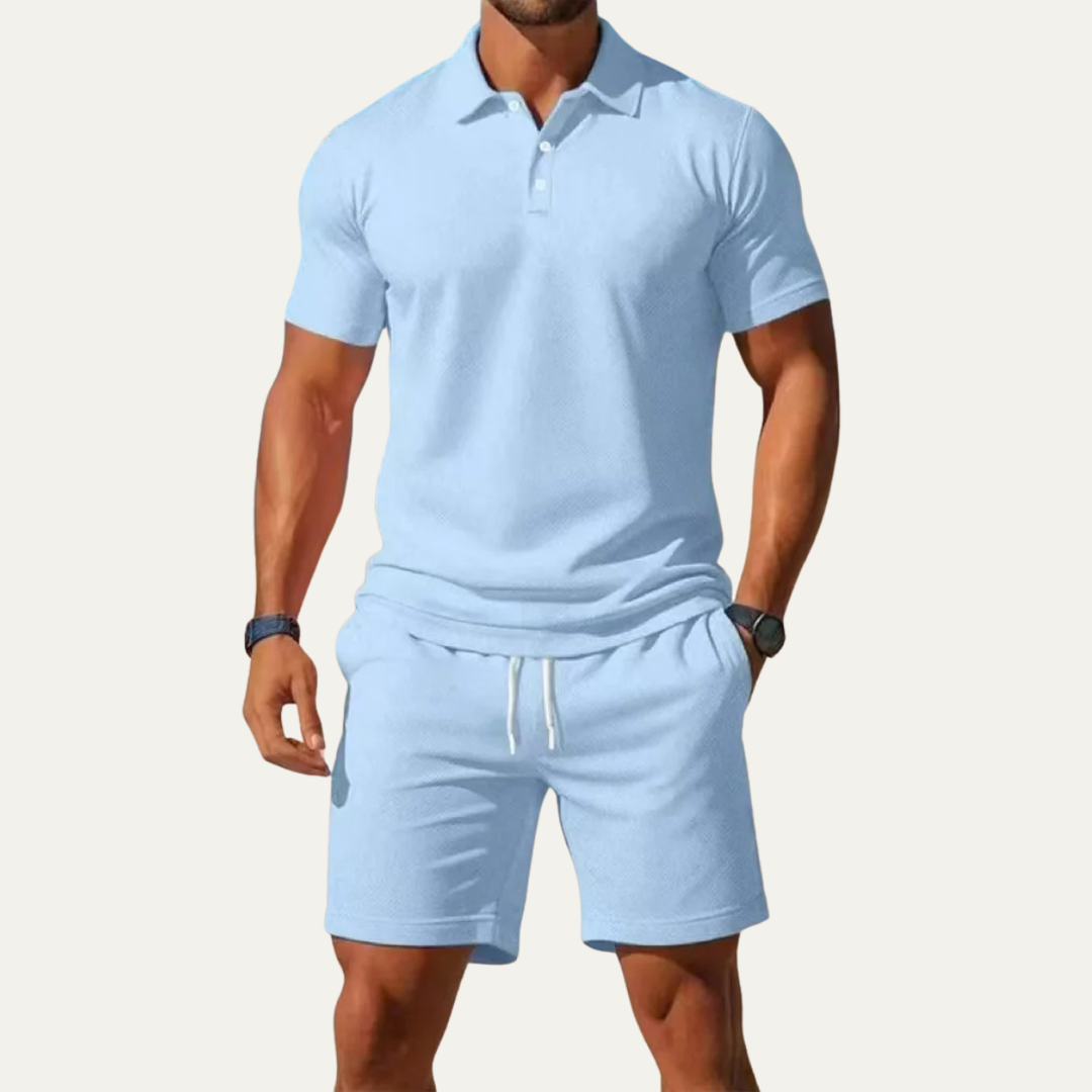 The Conegliano Men’s Summer Polo Shirt and Shorts Set – Casual Two Piece Outfit