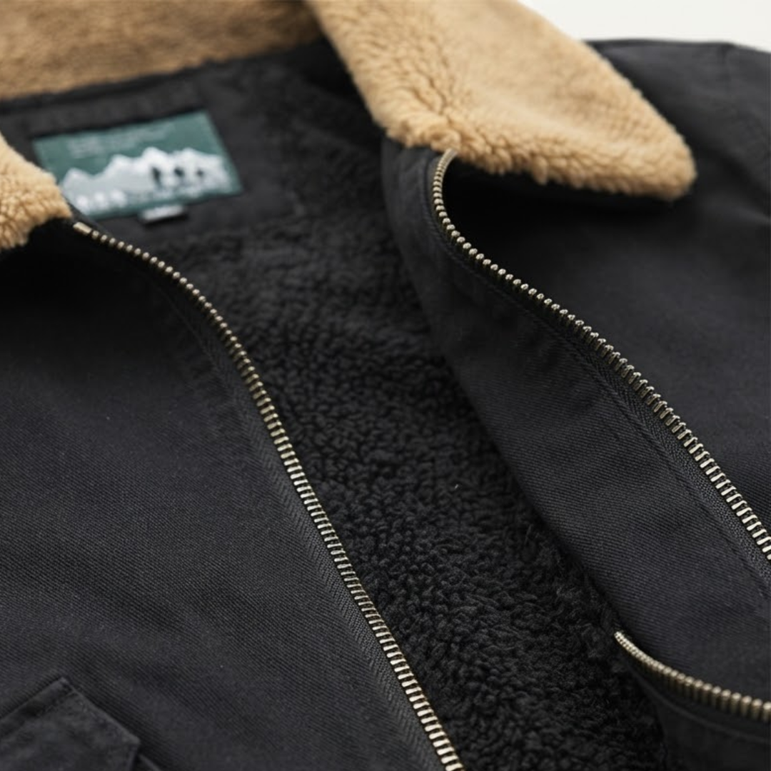 The Faircrest Men’s Warm Sherpa Lined Bomber Jacket