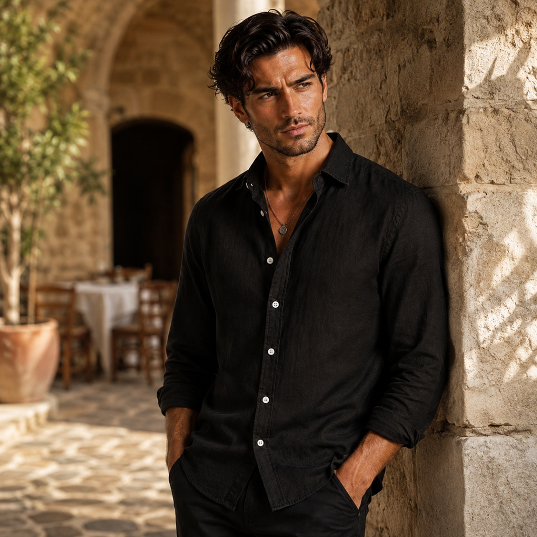 The Sardinia Men's Casual Linen Button Up Shirt