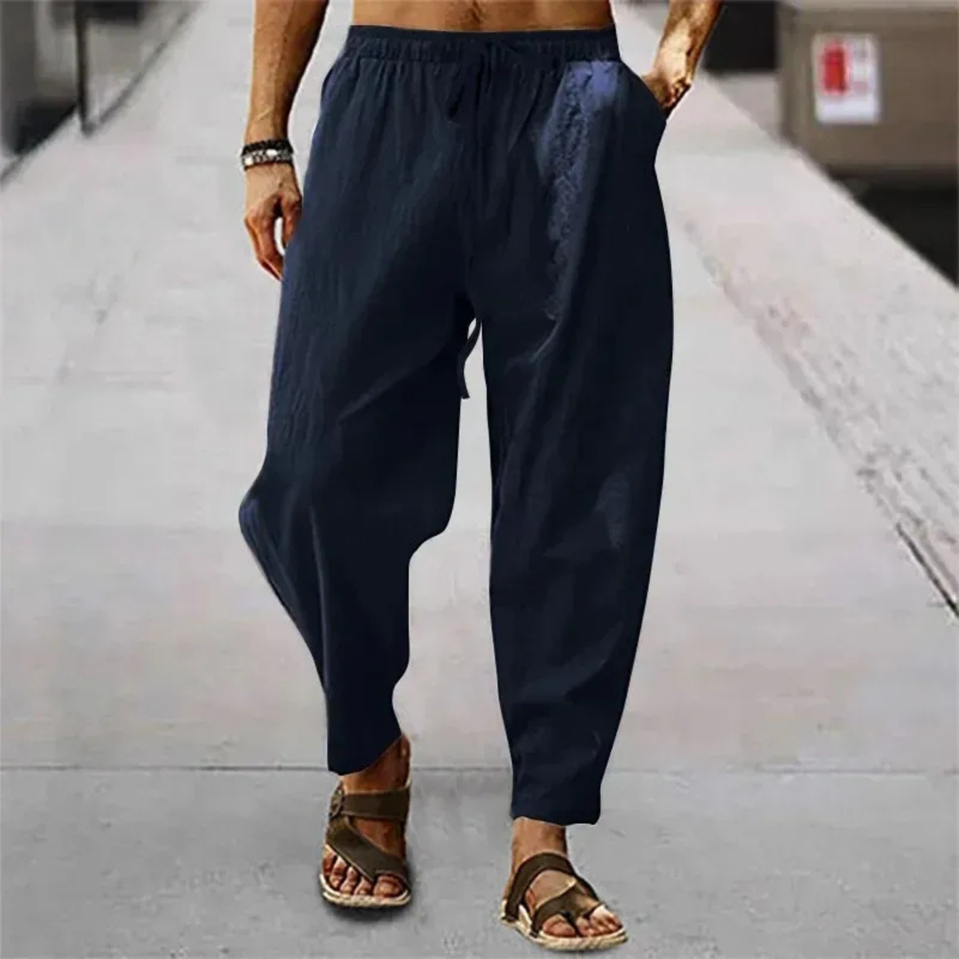The Cedarhill Men’s Soft Linen Wide Leg Casual Pants