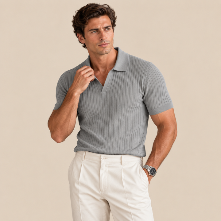 The Ghedi Men's Knit Short Sleeve Polo