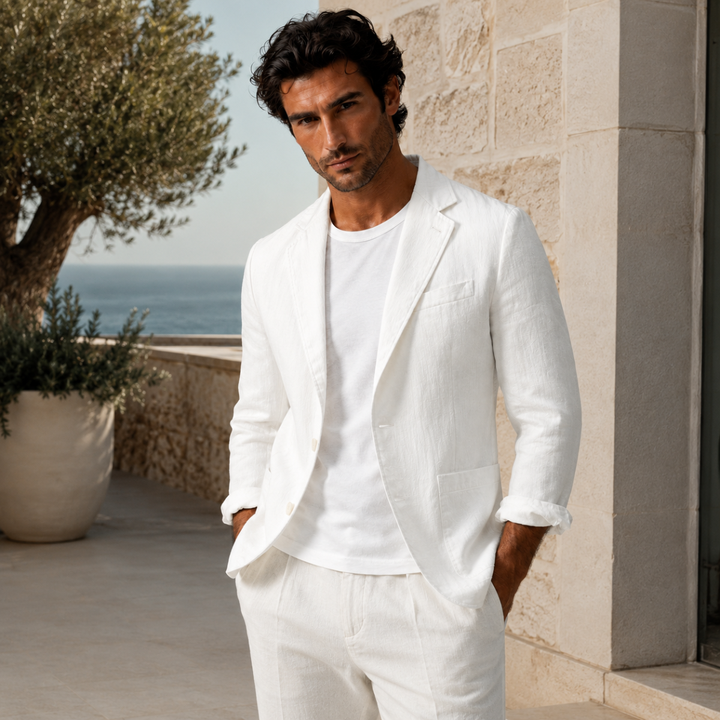 The Ridgewood Park Men’s Lightweight Casual Linen Cotton Blazer