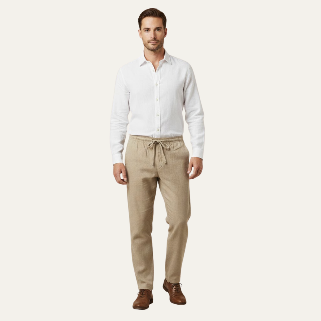 The Meadowwater Men’s Loose Fit Cotton Linen Drawstring Pants