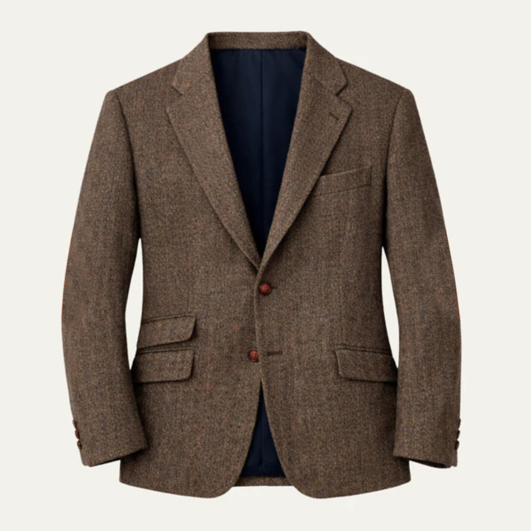 The Verona Men’s Single Breasted Herringbone Tweed Blazer