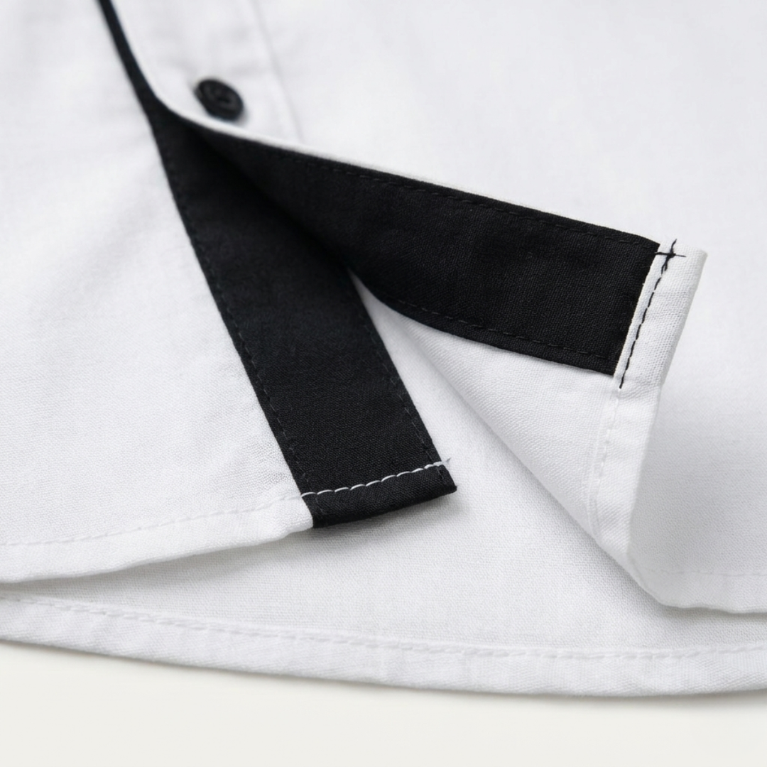 The Vercelli Men’s Casual Contrast Trim Button Up Shirt