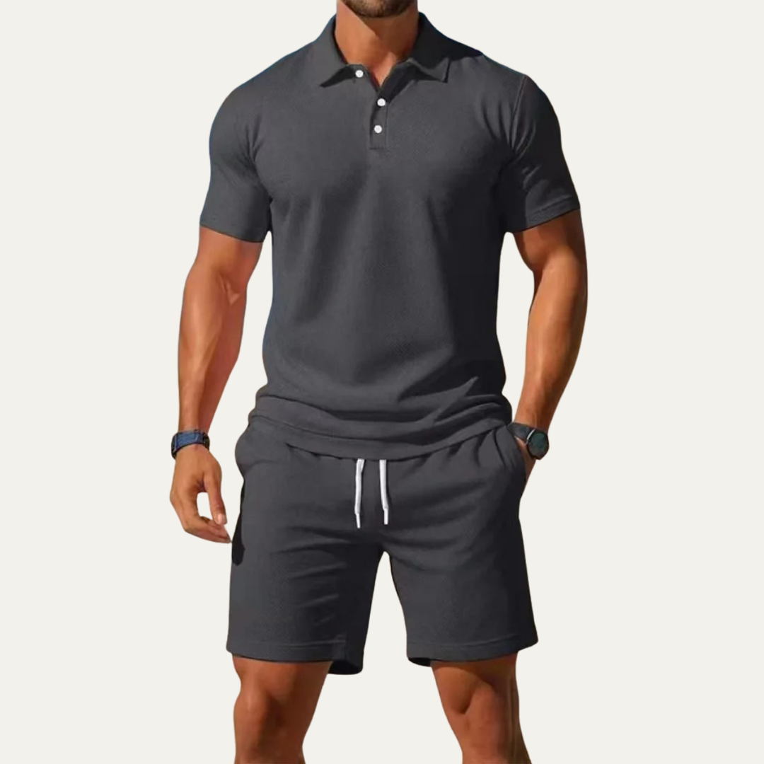 The Conegliano Men’s Summer Polo Shirt and Shorts Set – Casual Two Piece Outfit