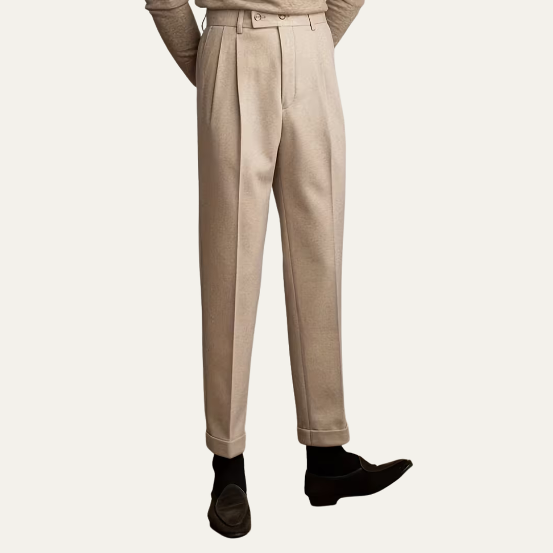 The Gold Coast Men’s High Waisted Pleated Straight Leg Dress Pants