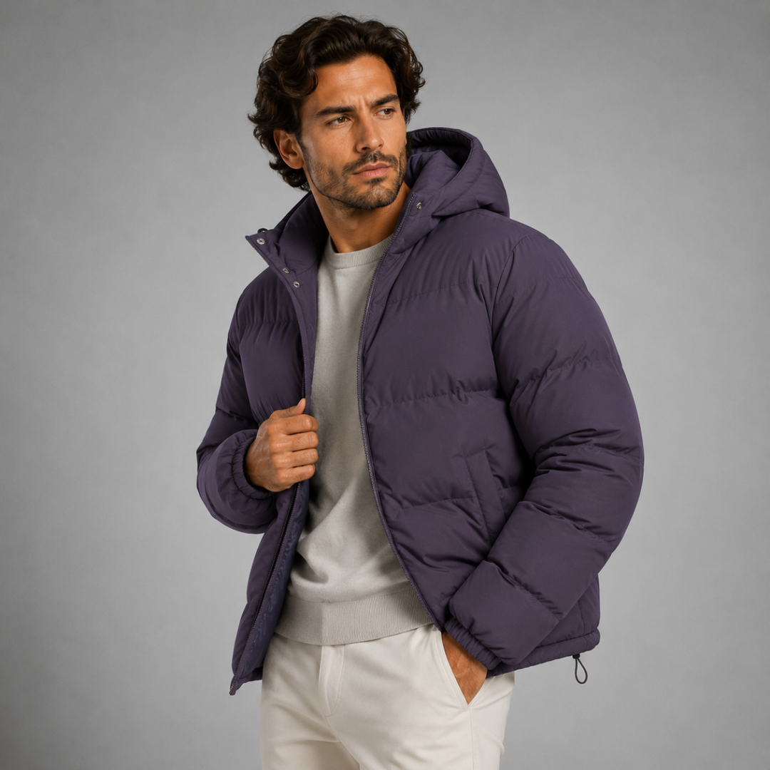 The Tallinn Men's Hooded Puffer Jacket - Waterproof Down Winter Coat