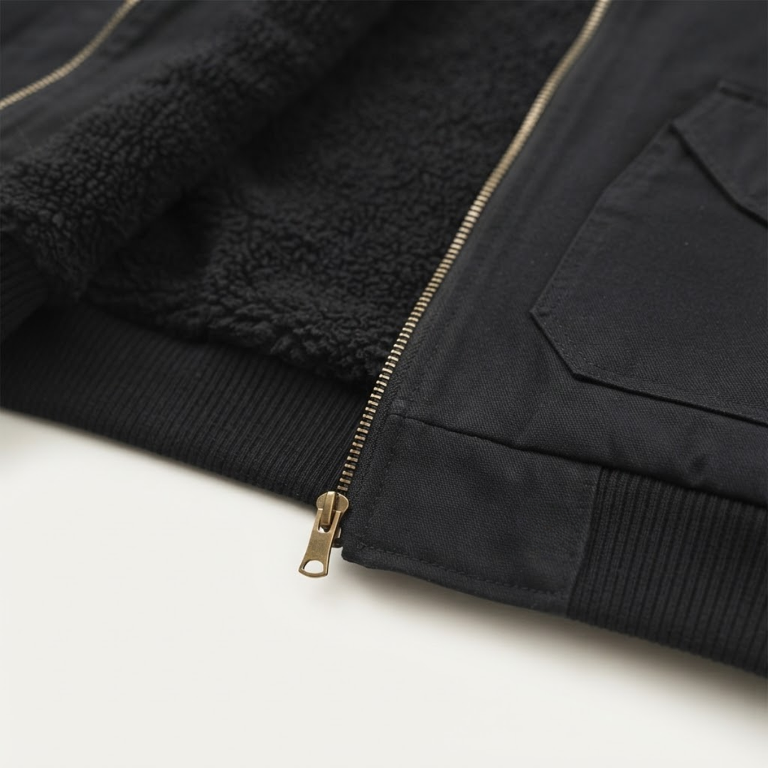 The Faircrest Men’s Warm Sherpa Lined Bomber Jacket